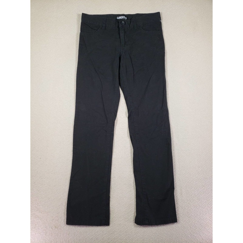 Liberto Pants Womens 12 Chino Low Rise Straight Leg Cotton Blend Black Pockets